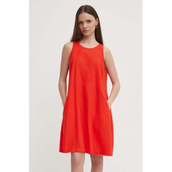 United Colors of Benetton rochie din in culoarea rosu, mini, drept