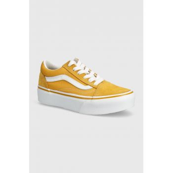 Vans tenisi copii UY Old Skool Platform culoarea galben de firma originali