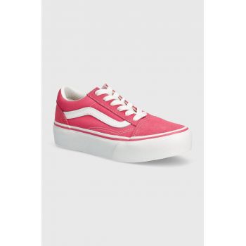 Vans tenisi copii UY Old Skool Platform culoarea roz de firma originali