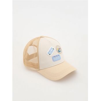Reserved - Șapcă cu aplicație - crem ieftine