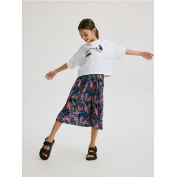 Reserved - Pantaloni Culottes cu model - multicolor ieftini