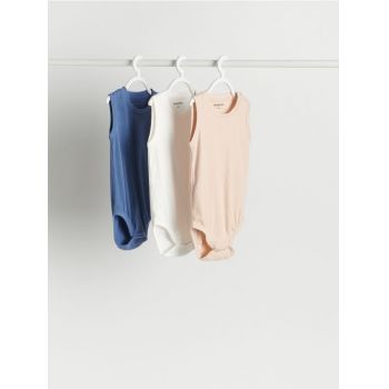 Reserved - Set de 3 body-uri din tricot striat - bleumarin ieftin