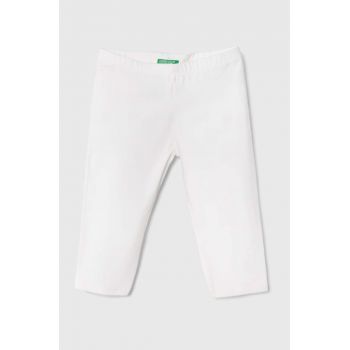 United Colors of Benetton leggins copii culoarea alb, neted de firma originali