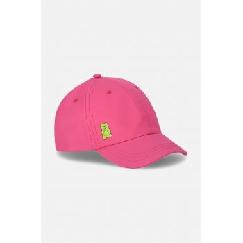Coccodrillo șapcă din bumbac pentru copii culoarea roz, neted