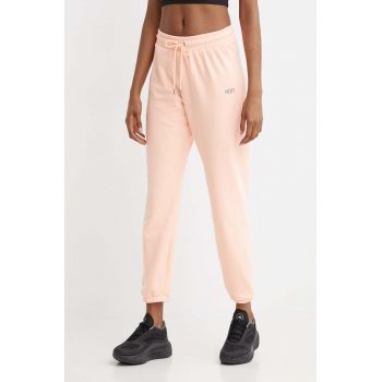 Dkny pantaloni de trening culoarea portocaliu, cu imprimeu ieftin