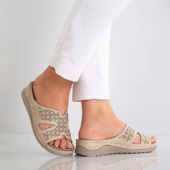 Papuci dama Kaki din Piele Ecologica Ifari de firma originali