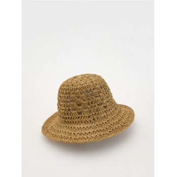 Reserved - Pălărie împletită - brun-auriu