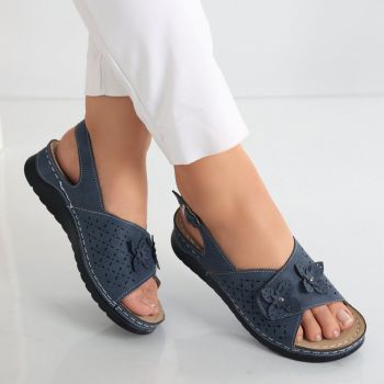 Sandale dama Bleumarin din Piele Ecologica Jolica ieftine la reducere