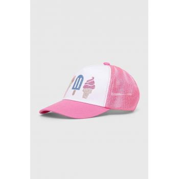 United Colors of Benetton șapcă de baseball pentru copii culoarea roz, cu imprimeu