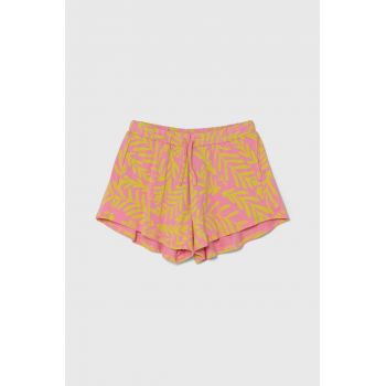 United Colors of Benetton pantaloni scurți din bumbac pentru copii culoarea roz, modelator, talie reglabila