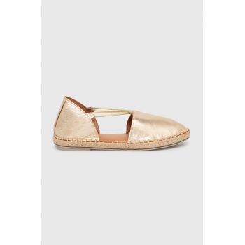 Answear Lab espadrile de piele culoarea auriu de firma originale