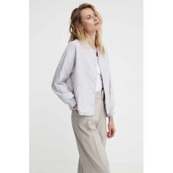 Answear Lab geaca femei, culoarea gri, de tranzitie, oversize