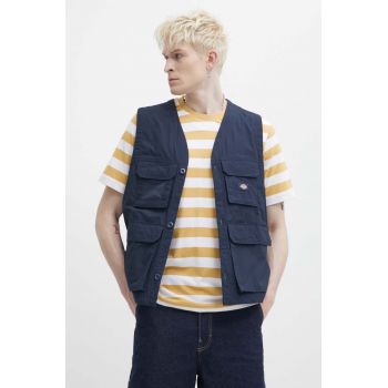 Dickies vesta FISHERSVILLE VEST barbati, culoarea albastru marin, de tranzitie, DK0A4YQP de firma originala