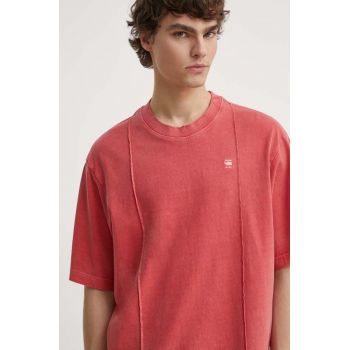 G-Star Raw tricou din bumbac barbati, culoarea roz, neted, D24631-C756 ieftin