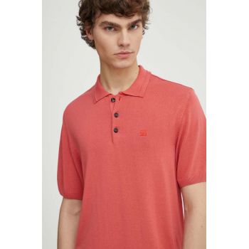 G-Star Raw tricou polo barbati, culoarea roz, neted, D24663-D618 ieftin