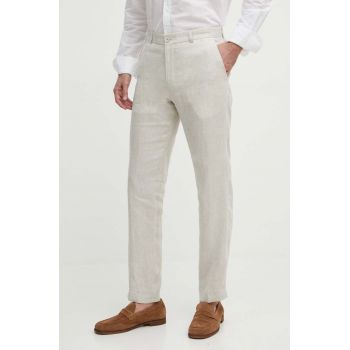Joop! pantaloni din in Hank culoarea bej, cu fason chinos, 30042198 10017599