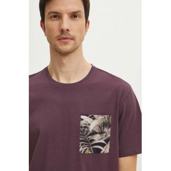 Medicine tricou din bumbac barbati, culoarea violet, cu imprimeu de firma original