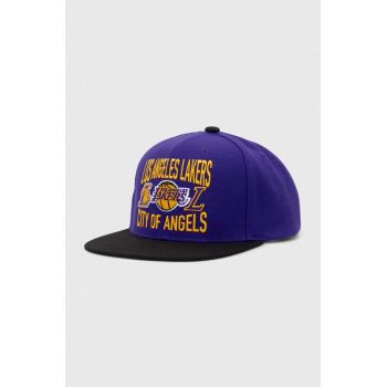 Mitchell&Ness sapca NBA LOS ANGELES LAKERS culoarea violet, cu imprimeu ieftina