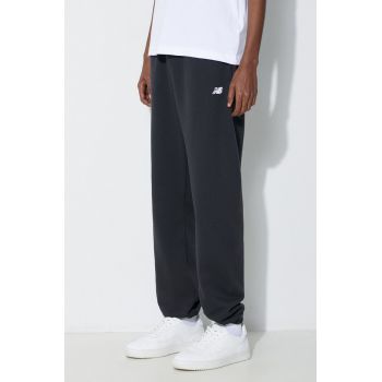 New Balance pantaloni de trening Essentials French Terry Jogger culoarea negru, uni, MP41519BK ieftini