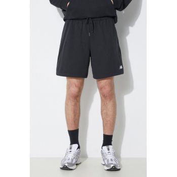 New Balance pantaloni scurti French Terry barbati, culoarea negru, MS41520BK ieftini