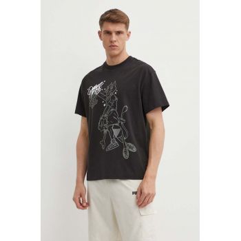 Puma tricou din bumbac barbati, culoarea negru, cu imprimeu, 625282