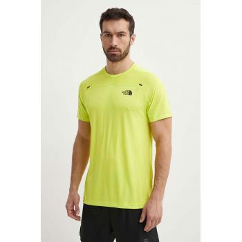 The North Face tricou sport Mountain Athletics culoarea verde, cu imprimeu, NF0A87CGRIQ1