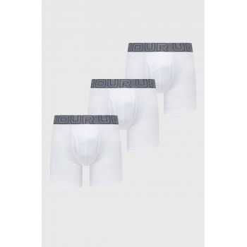 Under Armour boxeri 3-pack barbati, culoarea alb