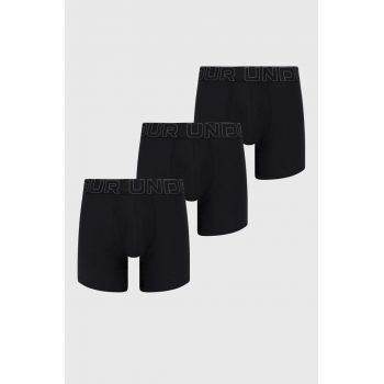 Under Armour boxeri 3-pack barbati, culoarea negru