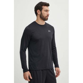 Under Armour longsleeve pentru alergare Streaker culoarea negru, neted ieftin