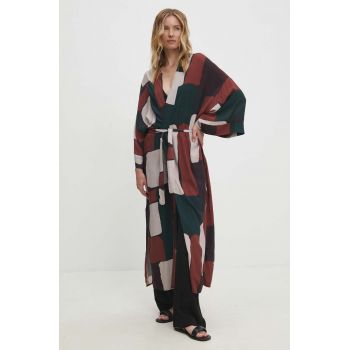 Answear Lab kimono culoarea bordo, oversize, modelator ieftin