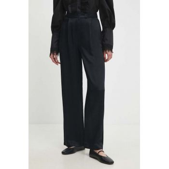 Answear Lab pantaloni femei, culoarea negru, lat, high waist