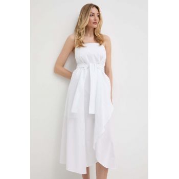 Armani Exchange rochie din bumbac culoarea alb, mini, evazati, 3DYA28 YN4RZ