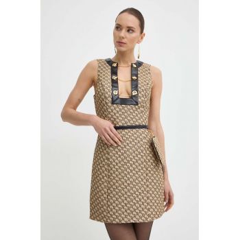 Elisabetta Franchi rochie culoarea bej, mini, mulata, AB64642E2