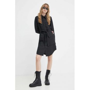 G-Star Raw rochie din amestec de in culoarea negru, mini, evazati