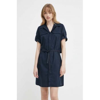 G-Star Raw rochie din bumbac culoarea albastru marin, mini, evazati