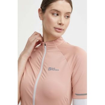 Jack Wolfskin tricou de ciclism Gravex culoarea roz, cu turtleneck ieftin