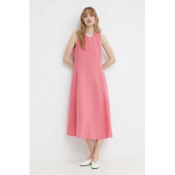 Marc O'Polo rochie din in culoarea roz, mini, evazati, 404064521131