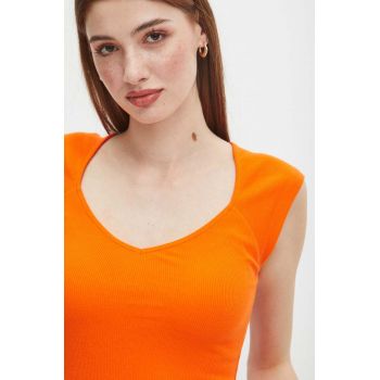 Medicine tricou din bumbac femei, culoarea portocaliu