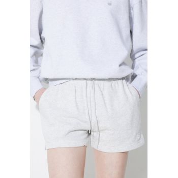 New Balance pantaloni scurti French Terry femei, culoarea gri, melanj, high waist, WS41500AHH ieftini