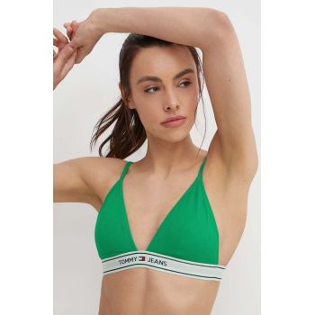 Tommy Jeans sutien de baie culoarea verde, cupa usor rigidizata, UW0UW05349 la reducere