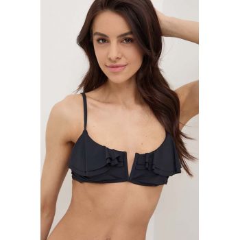 United Colors of Benetton sutien de baie culoarea negru, cupa moale ieftin