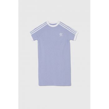 adidas Originals rochie din bumbac pentru copii culoarea violet, mini, drept