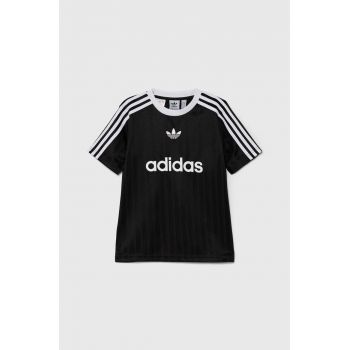 adidas Originals tricou copii culoarea negru, cu imprimeu