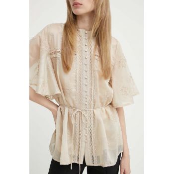 Bruuns Bazaar camasa GillywineBBMatea shirt femei, culoarea bej, regular, BBW3970