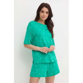 Dkny pijama femei, culoarea verde, YI80010