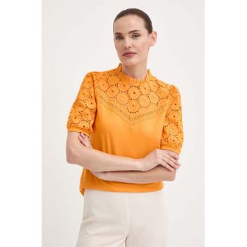 Morgan bluza din bumbac DULIE femei, culoarea portocaliu, neted, DULIE