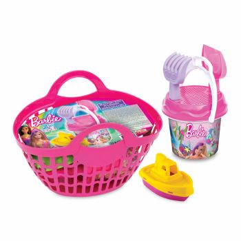 Set de joaca pentru plaja Small Castle Barbie cu 6 accesorii Pink