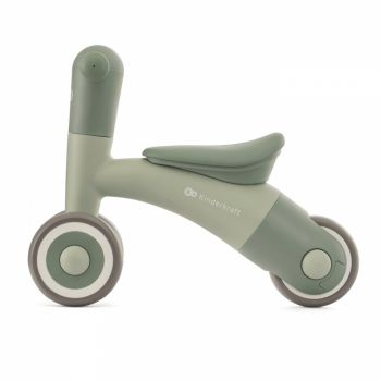 Tricicleta copii de echilibru Kinderkraft Minibi leaf green, varsta 1- 3 ani, inaltimea de la sol la sa 24-27 cm, Roti spuma EVA, cadru PP, limitarea unghiului de viraj al ghidonului