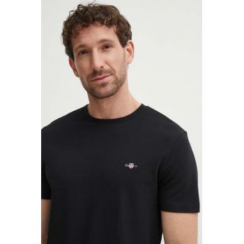 Gant tricou din bumbac barbati, culoarea negru, neted, 2013033 de firma original