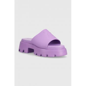 Juicy Couture papuci BABY TRACK femei, culoarea violet, cu platforma, JCFSAN222042